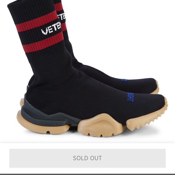 VETEMENTS X REEBOK BLACK SOCK SNEAKER - Picture 7 of 8